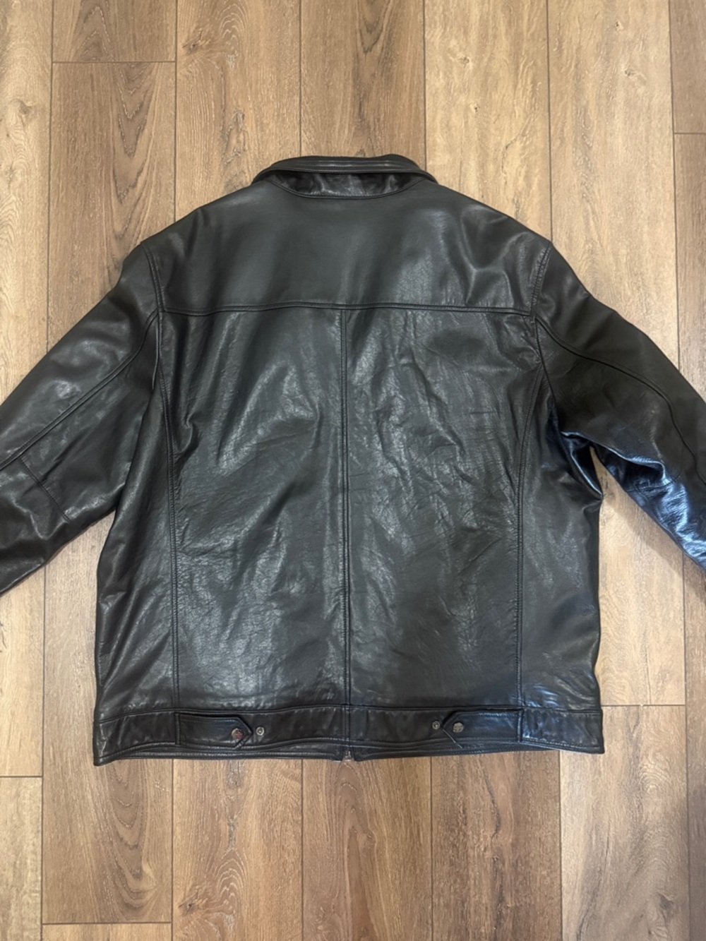 Michael Kors Black Leather Bomber Jacket - Picture 3 of 4